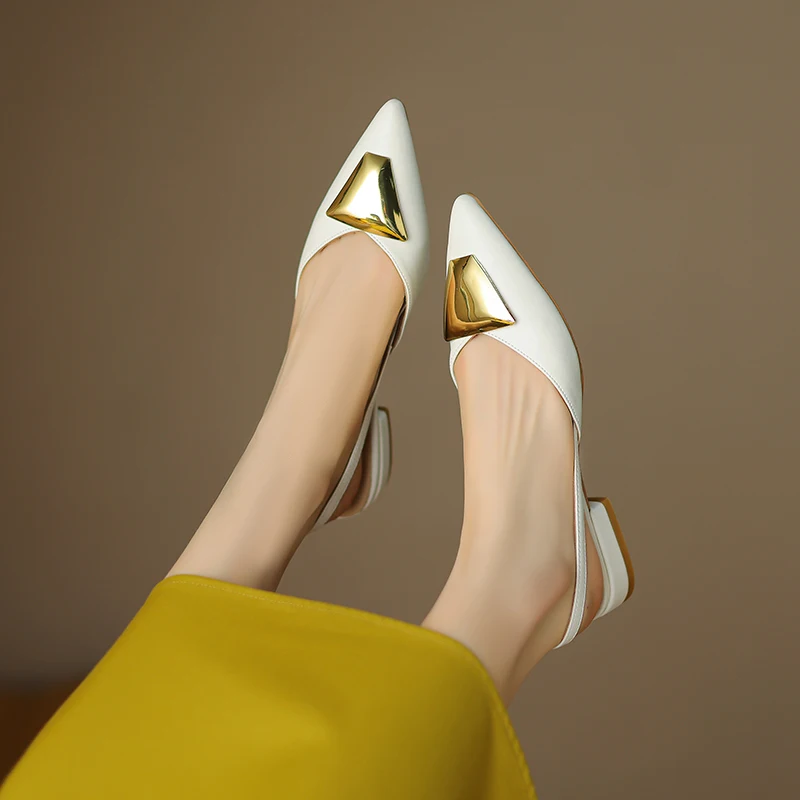 Moderne Și Confortabile Sandale Femei Cu Toc Jos Pantofi De Vara 2023 Lux Din Piele A Subliniat Deget De La Picior Moale De Mers Pe Jos Încălțăminte1