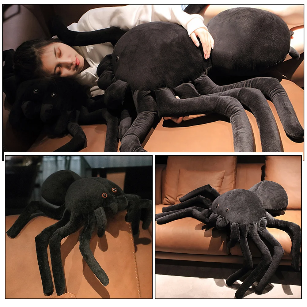 Negru De Pluș Uriaș Păianjen De Jucărie Jucărie Drăguț Animal De Pluș Cadou De Ziua De Nastere Pentru Copii Fete Animale De Jucărie Drăguț1