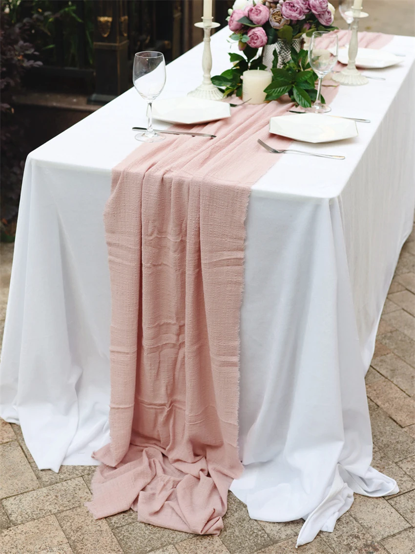 Nunta roz de Bumbac, Pânză de Tifon Tabelul Runner Retro Burr Textura luat Masa, servetele,Personaliza Epocă Bucătărie, Masă Decor1