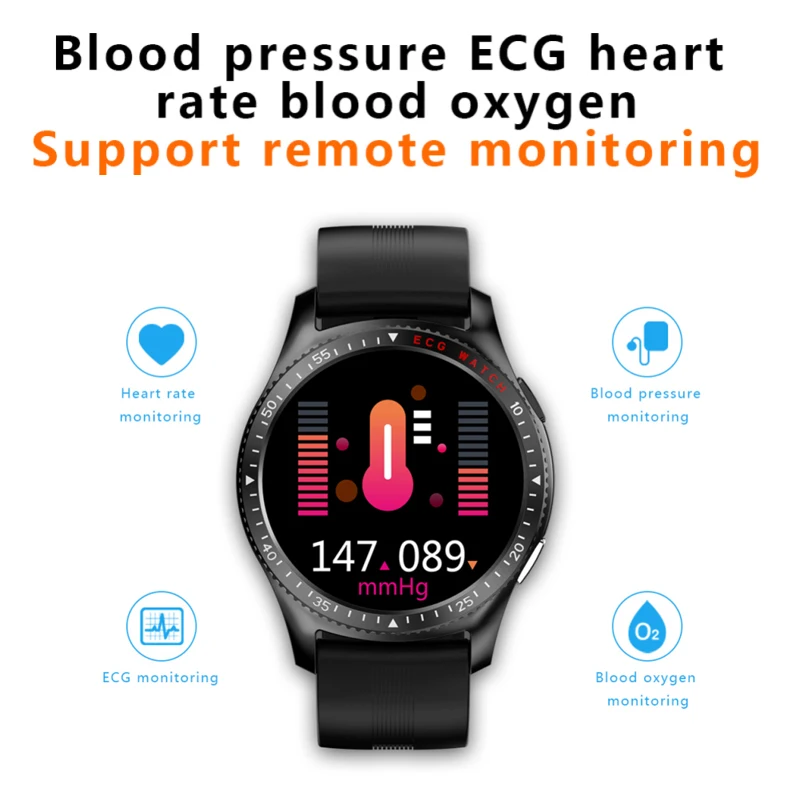 Oamenii PPG+ECG Ceas Inteligent Bluetooth Apel de Sănătate Rată de Sănătate Monitor Memento Sport Ceas Inteligent 240*240 1.28 inch ecran HD IPS1