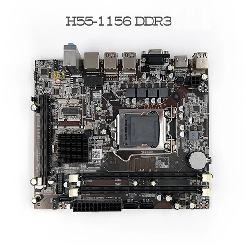 Placa de baza H55 Accesorii Piese LGA1156 Suporta I3 530 I5 760 Serie CPU Memorie DDR3 +I3 530 CPU+Comutator Cablu+Pad Termic1