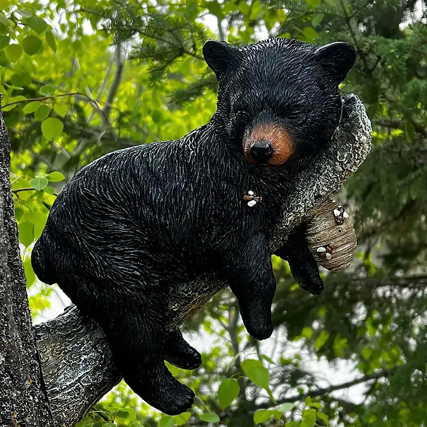 Pui De Urs Dormind Gradina Curte Decor Dropshipping Figurine De Animale Rășină Grădină Arta1