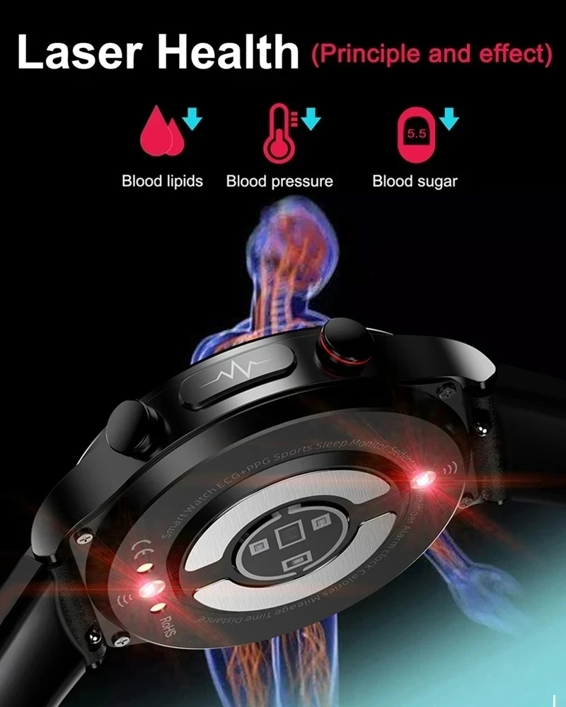 Sănătos de Zahăr din Sânge Ceas Inteligent Bărbați ECG+PPG Precis Temperatura Corpului Monitor de Ritm Cardiac Smartwatch HRV Tensiunii Arteriale Ceas 20231