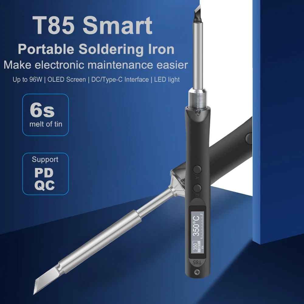 T85 Smart Electric de Lipit Upgrade Mini USB de Tip C, Fier de Lipit 80-480 ℃ Reglabile Digital Statie de Lipit TS100 sfat1