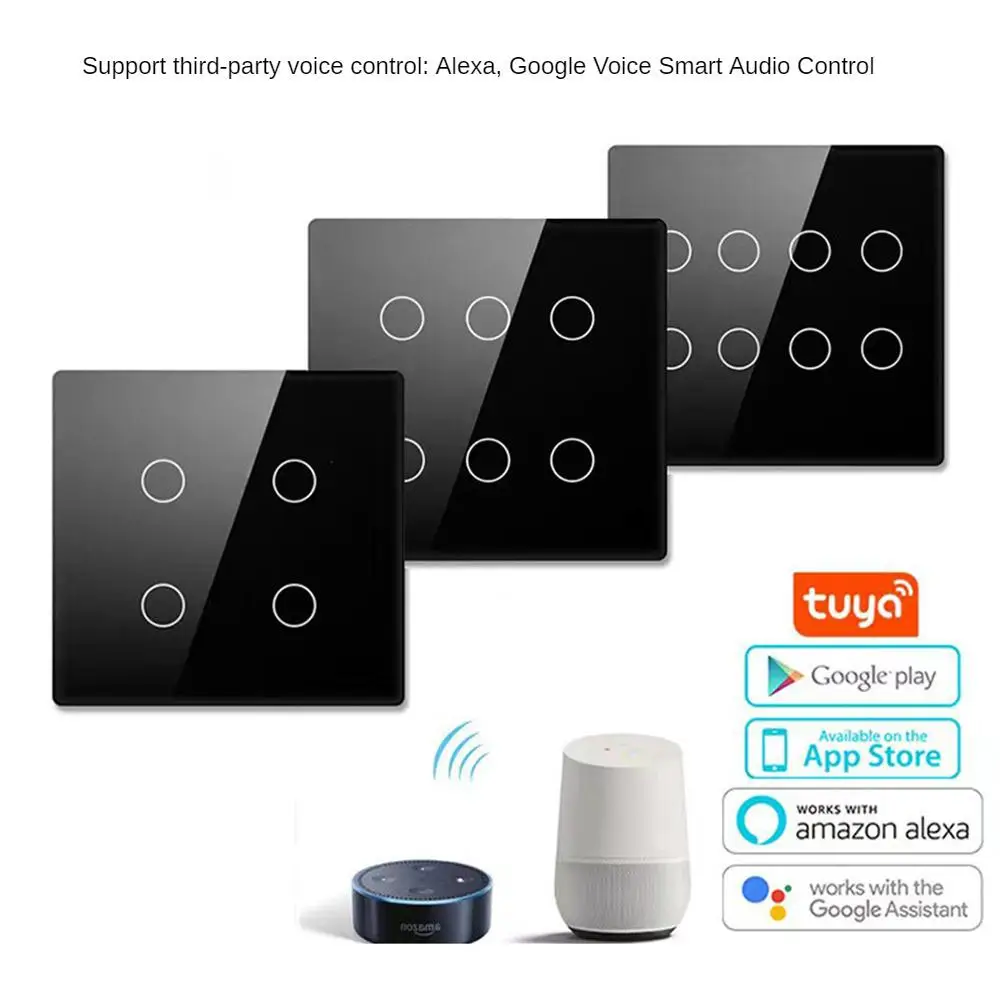 Tuya WiFi Brazilia Smart Switch Smart Home 4/6/8 Gasca Întrerupător De Lumină Panou Tactil Prin Viața Inteligentă De Control Vocal Alexa De Start Google1