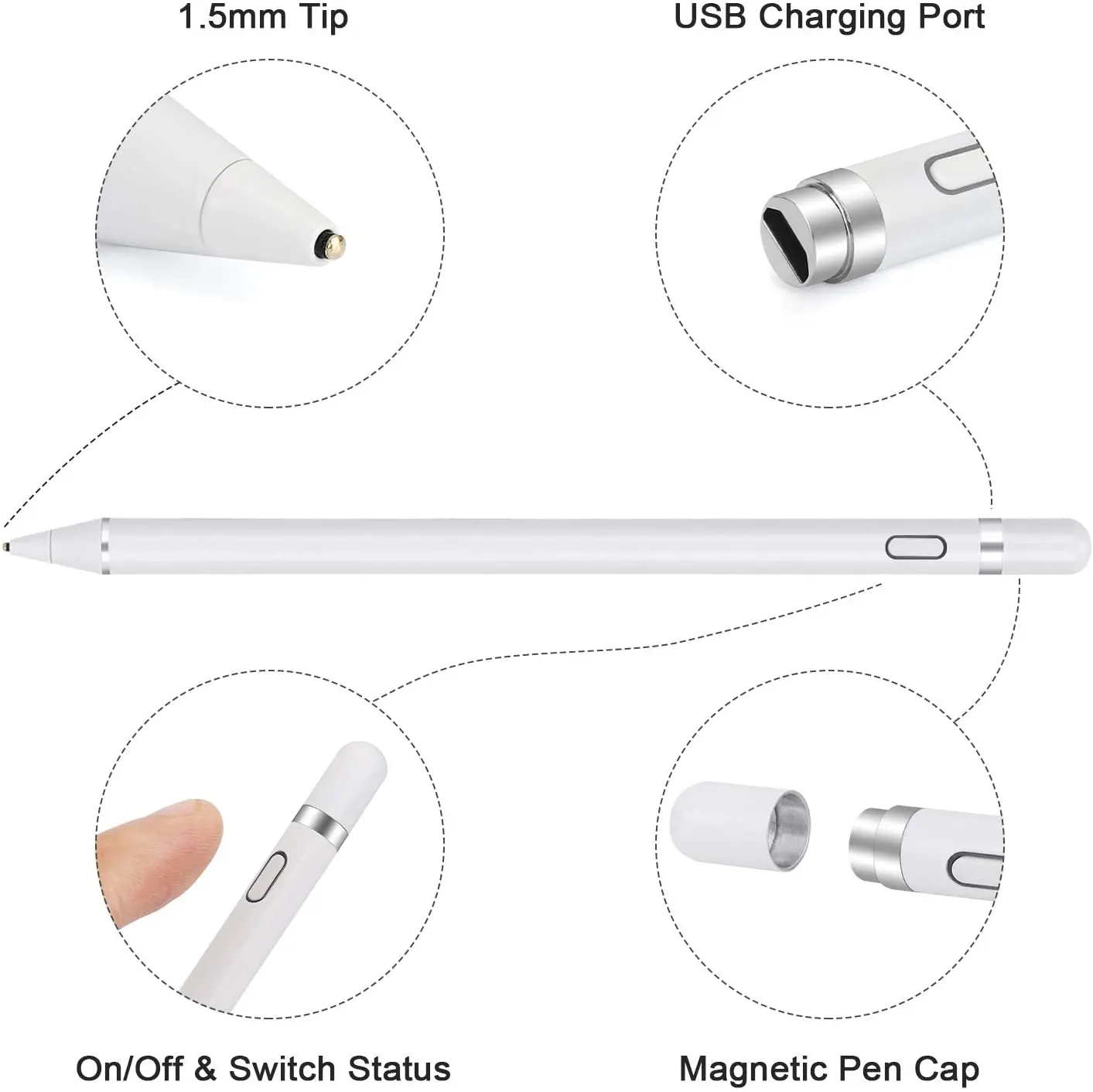 Universal Stylus Pen Capacitiv Touch Screen Creion Pro iPad Air 2 3 Mini 4 Stylus pentru Samsung Huawei Tableta iOS/Android Telefon1