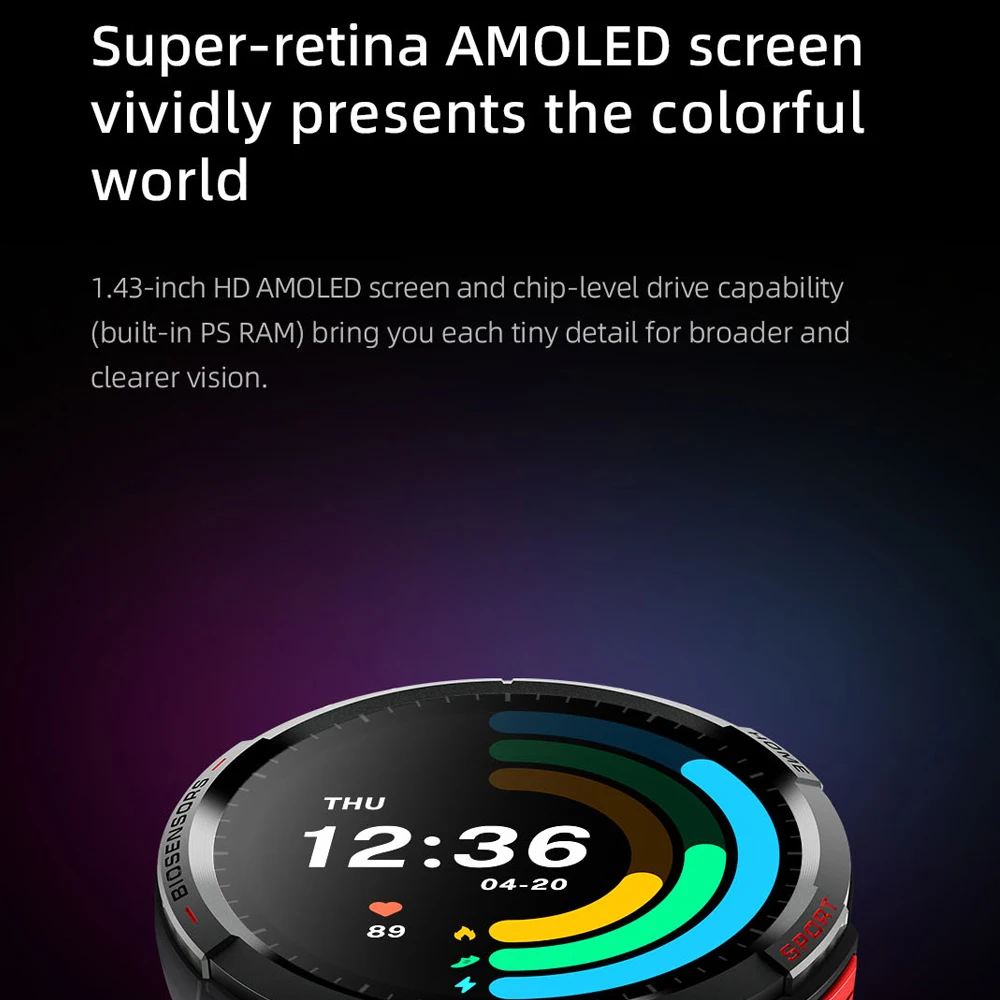 Versiune globală Mibro GS Smartwatch 460mAh Baterie AOD 1.43 Inch Ecran AMOLED, rezistent la apa 5ATM Sport de Poziționare GPS Ceas Inteligent1