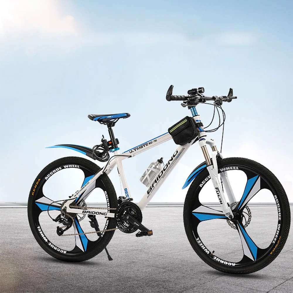 Viteză Variabilă Bicicleta 26 Inch Biciclete De Munte De Oțel Carbon De Înaltă Cadru Ranforsat Din Față Și Din Spate Mecanice Pe Disc Frâna Moda1