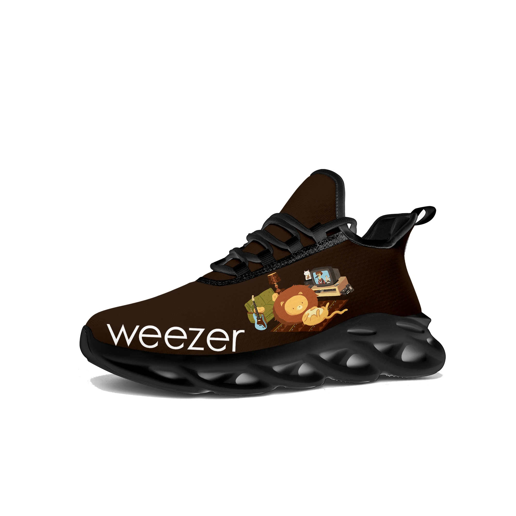 Weezer Trupa Pop Apartamente Adidasi Barbati Femei Fierbinte Hip Hop Rapper Sport Pantofi de alergat Adidas Dantela-Up Plasă de Încălțăminte Tailor-made Pantof1
