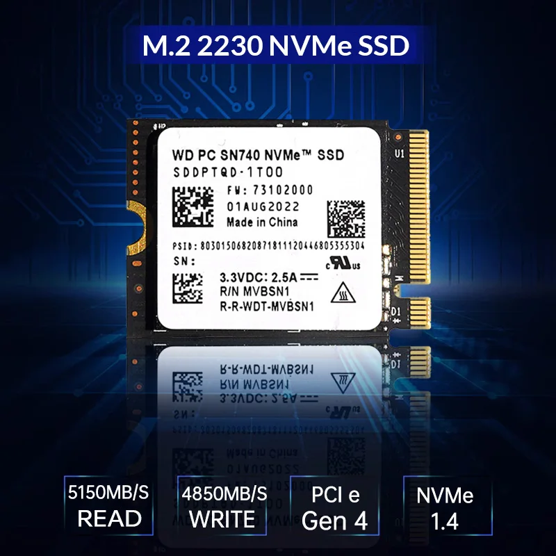 Western Digital SN740 2TB 1TB WD 2230 M. 2 NVMe PCIe 4.0 SSD pentru Abur pentru Punte Rog Aliat GPD Suprafață Laptop Tableta Mini PC1