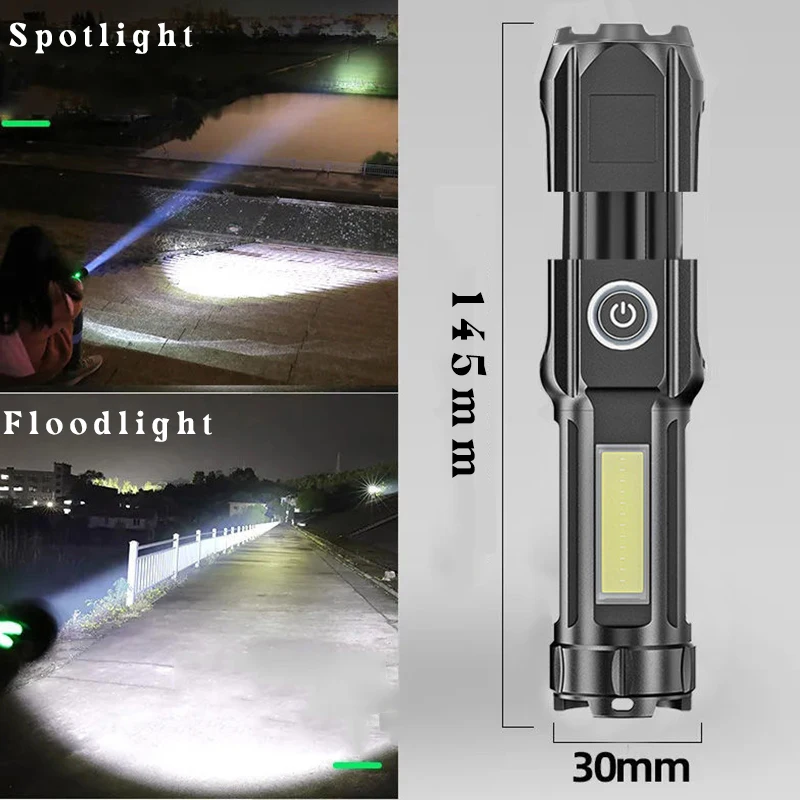 Zoomable T6 LED Lanterna Construit în Baterie COB Lumina de Lucru rezistent la apa de Pescuit Lămpi Cu Pix Clip Mini în aer liber Camping Lanterne1