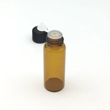 20buc 5ml Mini Amber Sticle de Ulei Esential de Sticla cu Orificiu Reductor Siamezi Plug Eșantion Flacoane