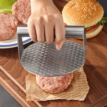 Sparge Burger Apăsați Burger Apăsați Patty Filtru din Oțel Inoxidabil Non-Stick Profesional rezistent la Căldură Burger Smasher Tavă