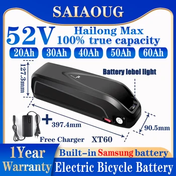 52 volt Biciclete Electrice Baterie Hailong 52v Fietsaccu 52v 30ah 40ah 50ah 60ah Bicicleta 52v Bafang 1000 2000w Electrica Baterias