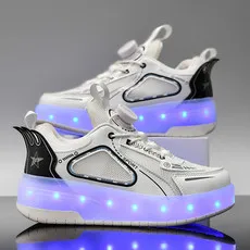 Moda pentru copii rotativ catarama role de încărcare LED flash pantofi Băieți și fete luminoase pantofi pantofi pentru copii