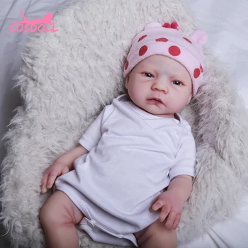 100% Complet Corpul Silicon Baby Doll Soft Silicon Platinum Păpuși Handmade Copil Nou-născut Fată Păpușă 47 cm