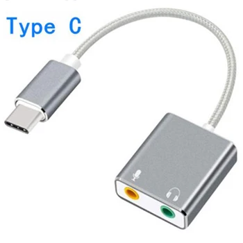 7.1 USB Extern placa de Sunet USB de Tip C-3.5 mm Audio Jack pentru Căști Microfon Adaptor Casti Micphone pentru Macbook Laptop Calculator