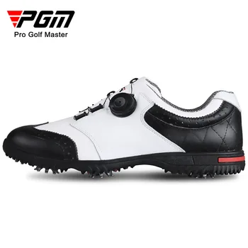 PGM Impermeabil Mens Pantofi de Golf Confortabil Buton Catarama din Piele Adidasi Crampoane de Unghii Non-Alunecare XZ039 Sport Pantofi de Formare