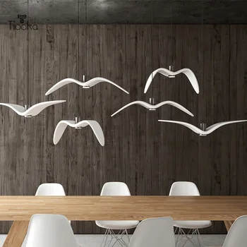 Kobuc Nordic Pescăruș Design Rășină Pandantiv Cu Led-Uri De Lumină Pentru Bar/Bucatarie Păsări Acrilice Luciu De Suspensie Plafon Iluminat De Lumina