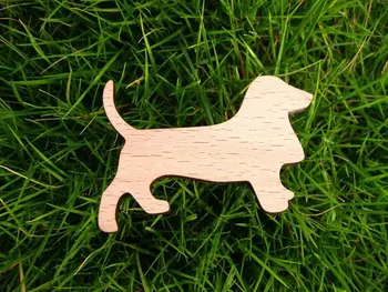 lemn basset hound dog broșă pin