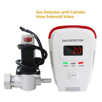 Scurgeri de Gaze naturale, Detector GPL Detectarea Tester Pentru Bucătărie Acasă de Securitate Senzor de Alarmă de Incendiu cu oprire automata a Electrovalvei