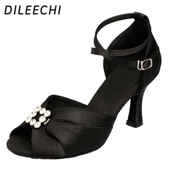 DILEECHI Stiletto negru australian de foraj latină dans pantofi pentru femeie pantofi de dans latino Transport Gratuit