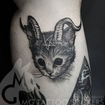 goth demon Pisica Tatuaj Tatuaje Temporare Punk Autocolante Tatuaj de Arta Tatuaj Braț Drăguț Pisică Neagră Totem Tatuaj Fals Cadou en-Gros