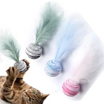 EVA Minge Jucarie Pisica Minge de Stele, Plus Pene Material Spumă de Lumină Aruncarea Mingii de Jucărie Amuzant Interactive Jucarii de Plus Stick Consumabile pentru animale de Companie