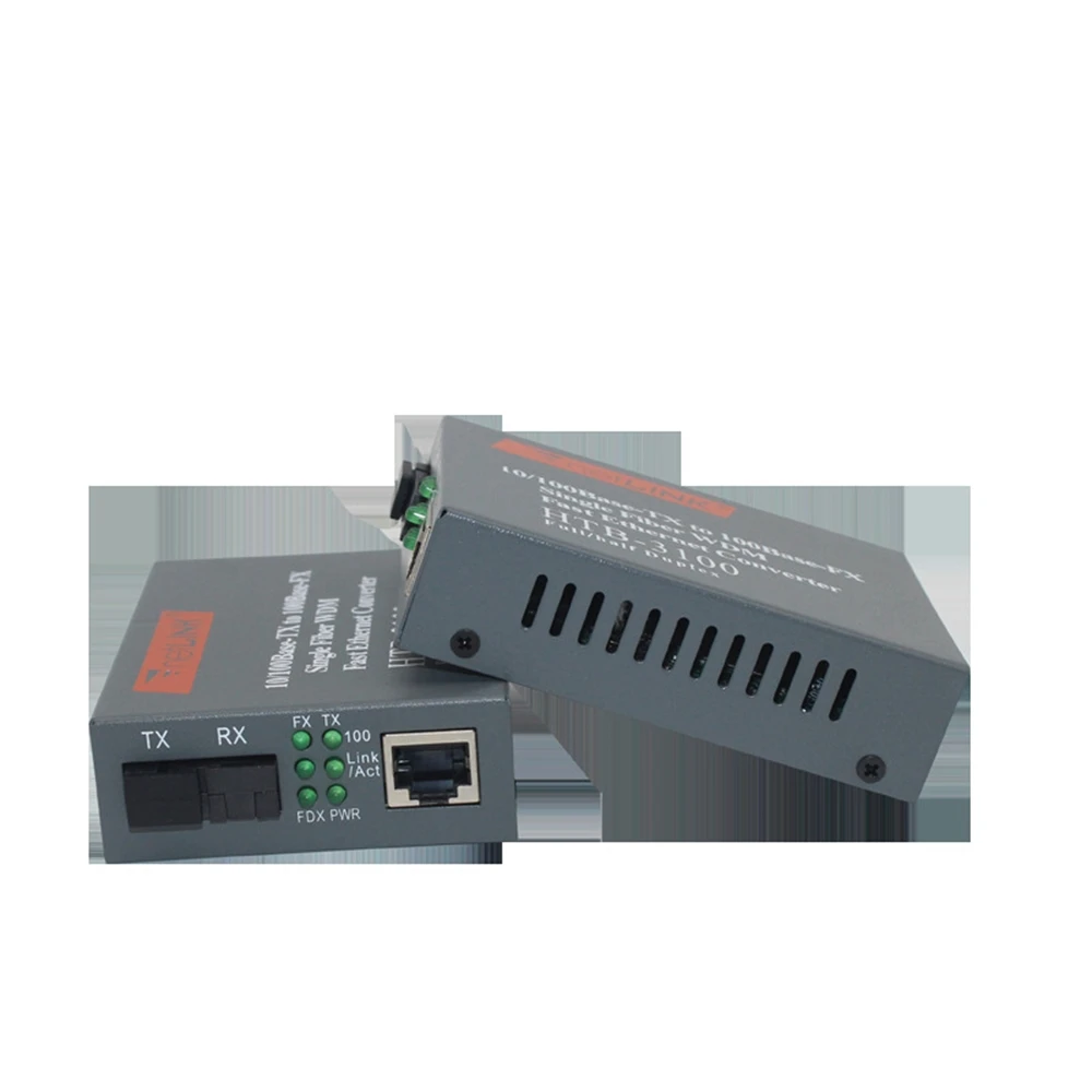 1 Pereche HTB-3100AB Fibra Optica Media Converter de Emisie-recepție Singur 25km SC 10/100M Singlemode2