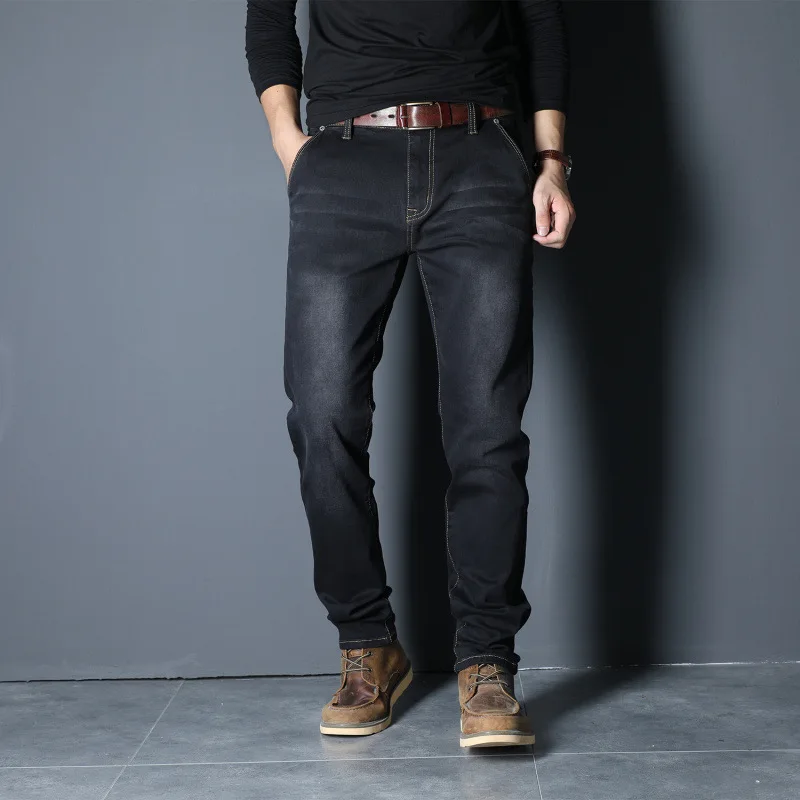 2023 Noua Moda Casual Slim Blugi Barbati este Simplu Pantaloni pentru Bărbați de Înaltă Calitate Blugi Largi Spălat Blugi Ripped Denim Blugi Conice2