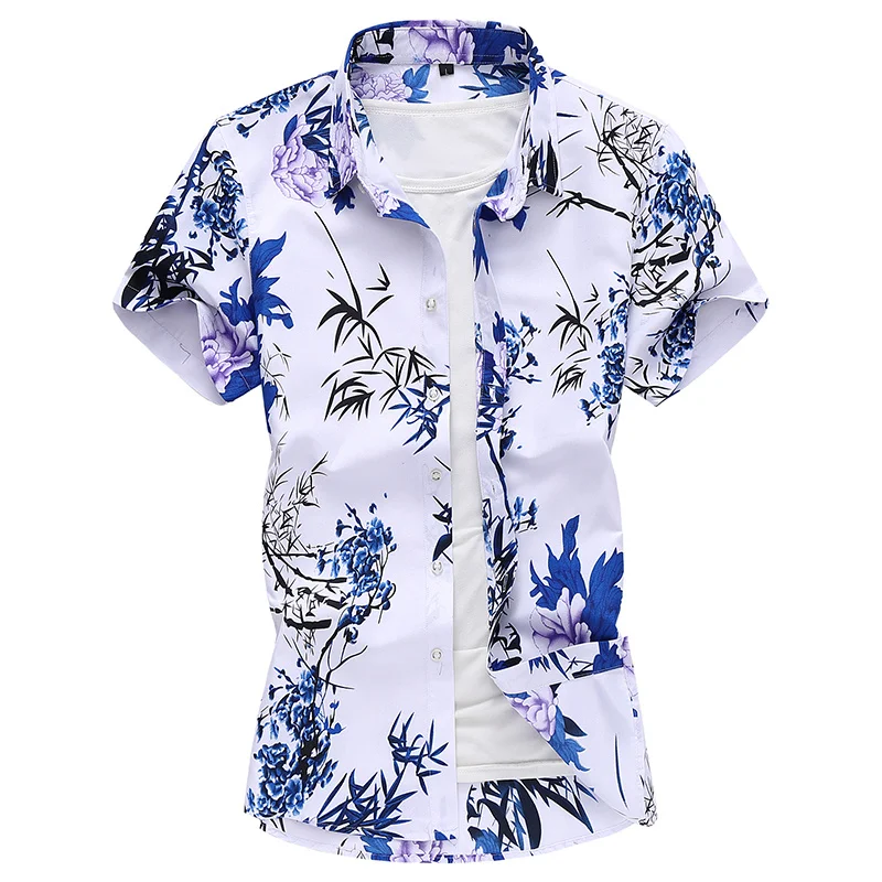 2023 Vara Noi Bărbați cu mânecă Scurtă Tricou Florale de Moda Casual, de Plaja Hawaii de sex Masculin în Plus Marimea 5XL 6XL 7XL2