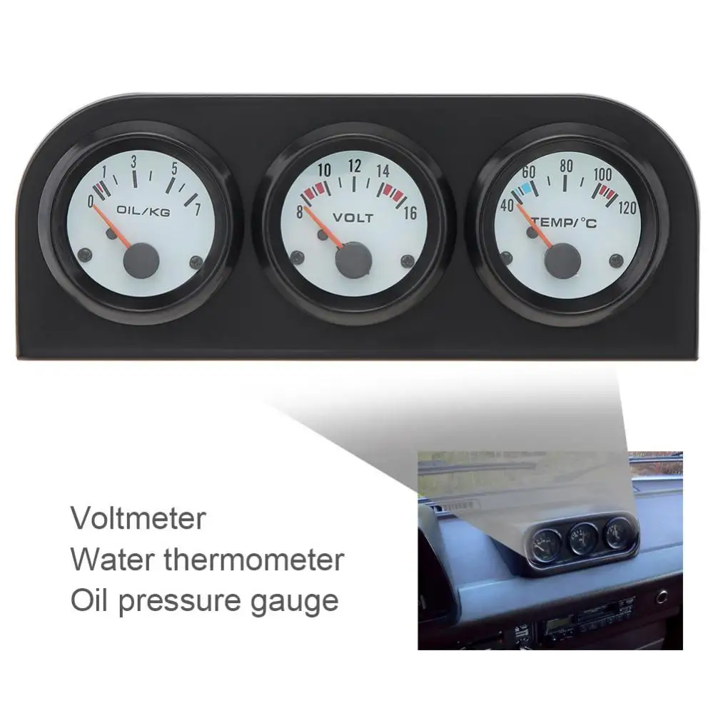 3 în 1 Triple Ecartament Kit 52mm 2 Inch Volt Meter Display Vehicul Mașină de Apa Temperatura Ulei Presiune Tensiune Ecartament 52mm cu Senzor2