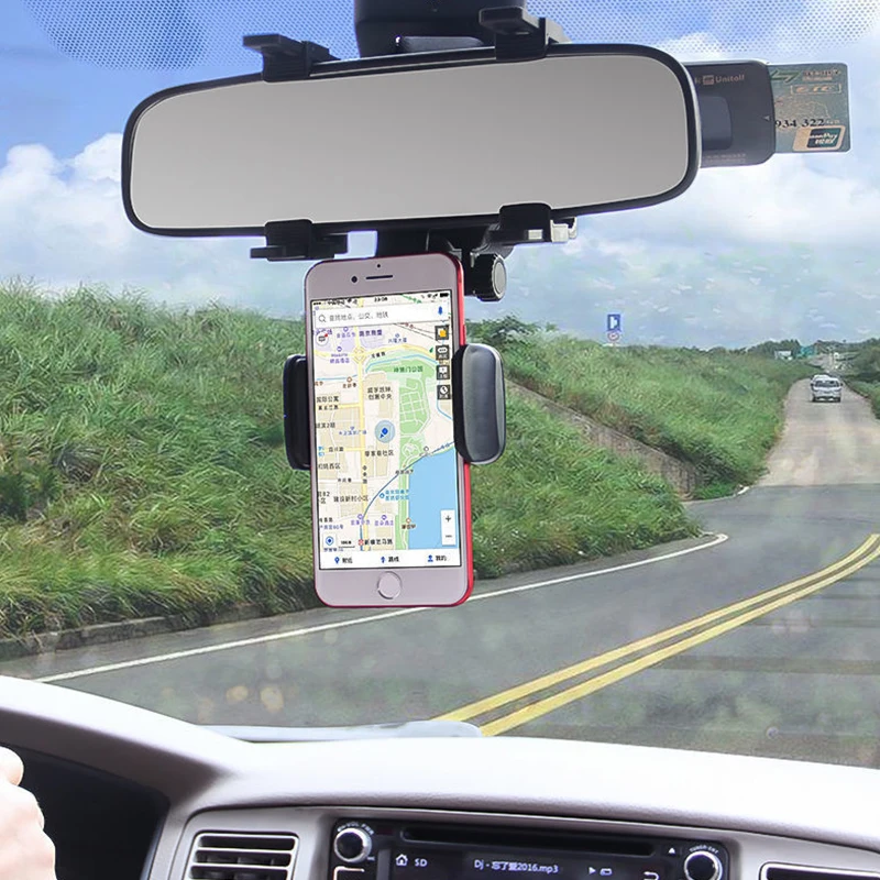 360° Auto Suport de Telefon Rotativ Multi-funcție Auto Oglinda Retrovizoare Scaun Agățat Clip Suport Universal de Navigare GPS Suport2