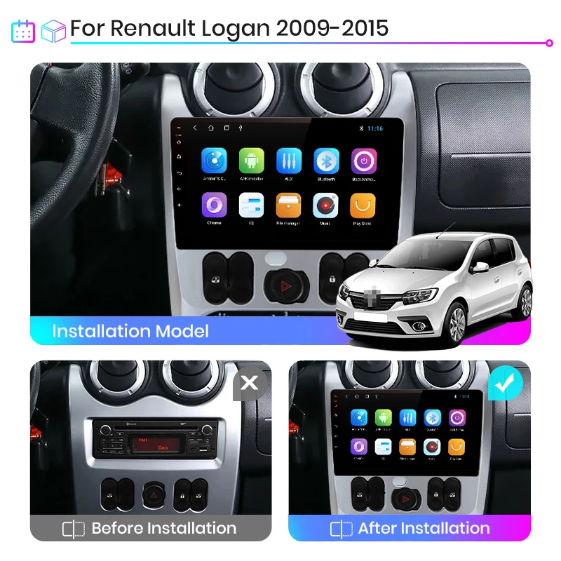 Android 10.0 Auto Multimedia Player Pentru Renault Logan I Sandero Lada Lergus Dacia Autoradio Navigare GPS cu Ecran IPS Unitatea de Cap2