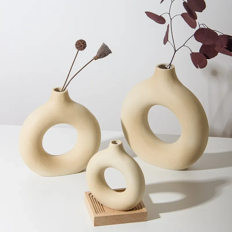 Art Vaza Stil Nordic Ceramice Moderne Aranjament De Flori Uscate Acasă Living Birou De Masă Decor Ornamente Vaze2