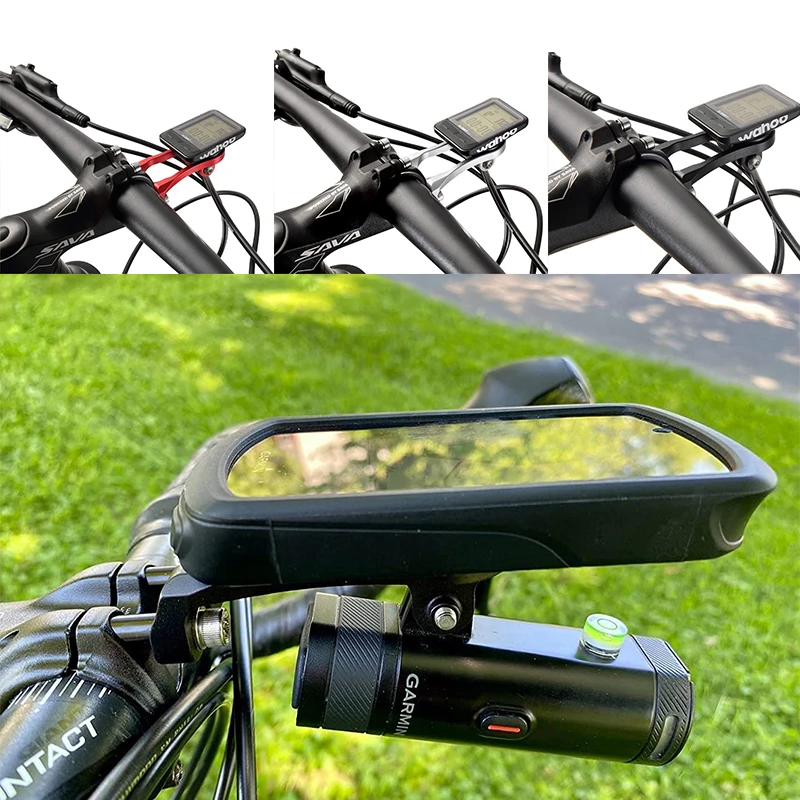 De aluminiu din Fata Computer Bicicleta Combo Extensia de Montare pentru Wahoo Elemnt,Bolt,Mini,GPS, Camera de Sport și de Biciclete Lumina2