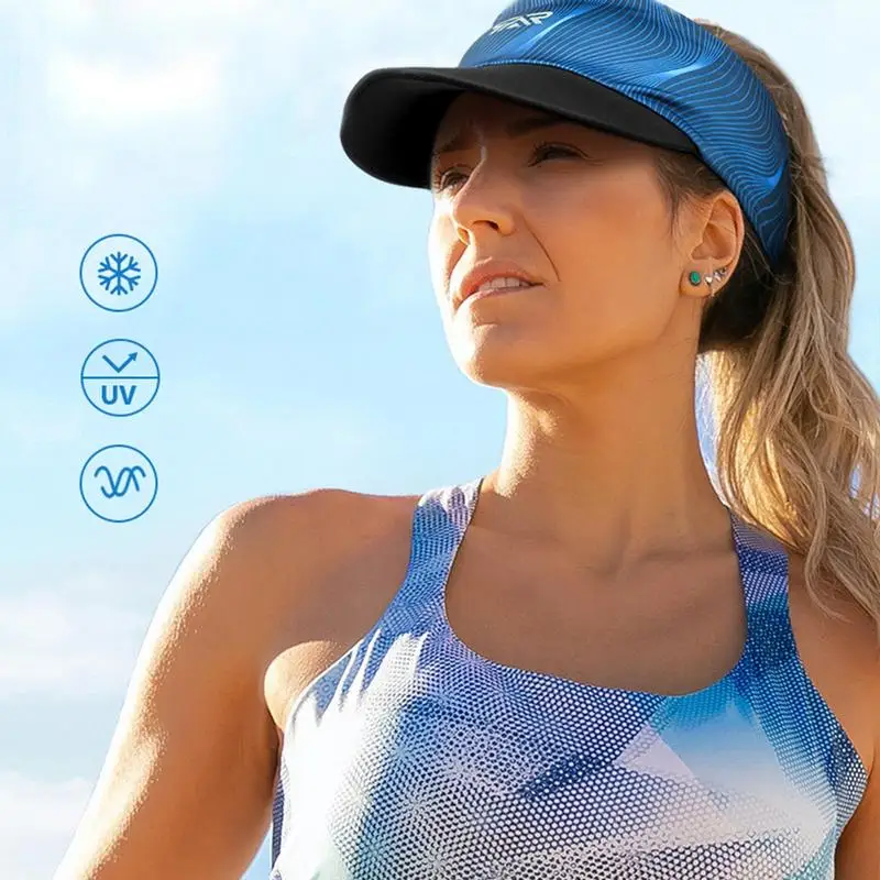 Gol de Sus a Parasolarului Hat Visor Palarie de Soare pentru Femei Beach Pălărie Anti-UV Logo-ul Reflectorizante Respirabil Absorbi Sudoare iute Uscat Vara Unisex2
