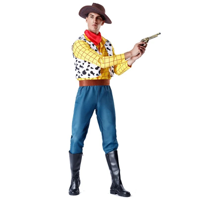 Halloween Cosplay Costum Toy Story Woody Cuplu Costum Cowboy Vest Bărbați și Femei Partid Etapă Purta Anime Cosplay2