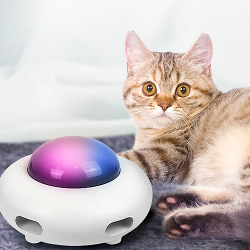Jucarie pisica Inteligent Teaser animale de Companie placă Turnantă Prinderea de Formare jucării de Încărcare USB Cat Teaser Înlocuibile Pene Interactive Auto2