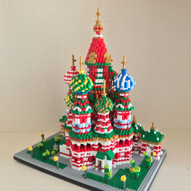Jucărie pentru Copii Sf Vasile Catedrala Biserica Templul 3D Mini Diamond Blocuri Caramizi de constructie Arhitecturii Mondiale2