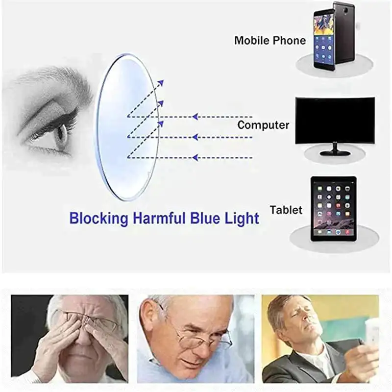 Lectură Viziune ochelari inteligente Ochelari de Lectură Lumină Albastră de Blocare Nici o Linie Multifocale Calculator Cititori pentru Femei, Bărbați Ochelari2