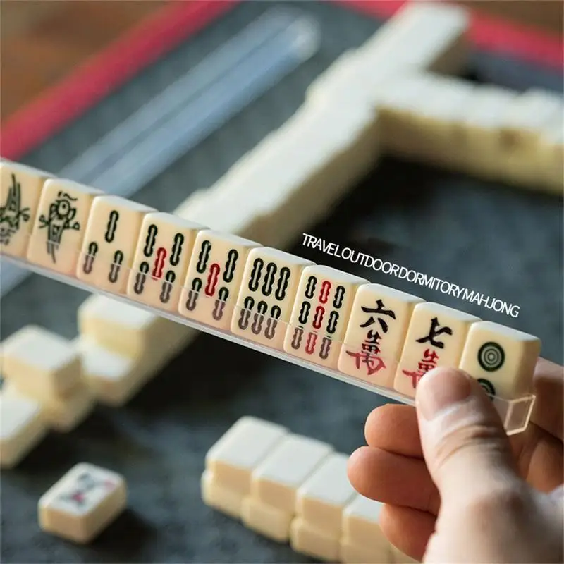 Majiang Mini Mahjong Chineză Set Cu Mini Mahjong 144 Dale De Turism Mici Mahjong Set Portabil Mini Mahjong Clasic Mahjong Parte2
