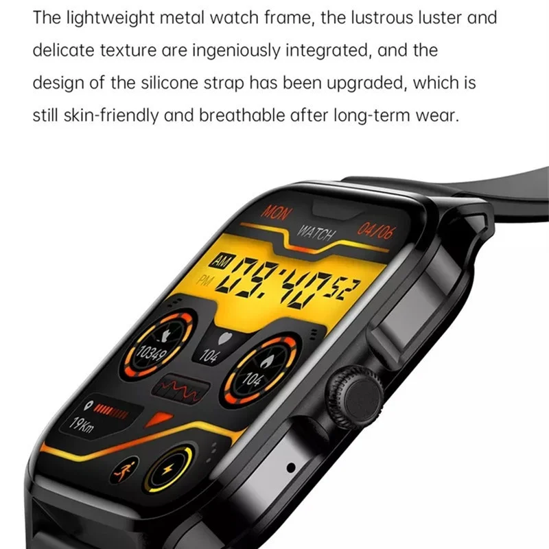 Noi HK23 Bluetooth Apel 1.85 Inch Split Screen Personalizat AI Voce Inima Rata de Tensiunii Arteriale de Oxigen Impermeabil Sporturi Ceas 20232