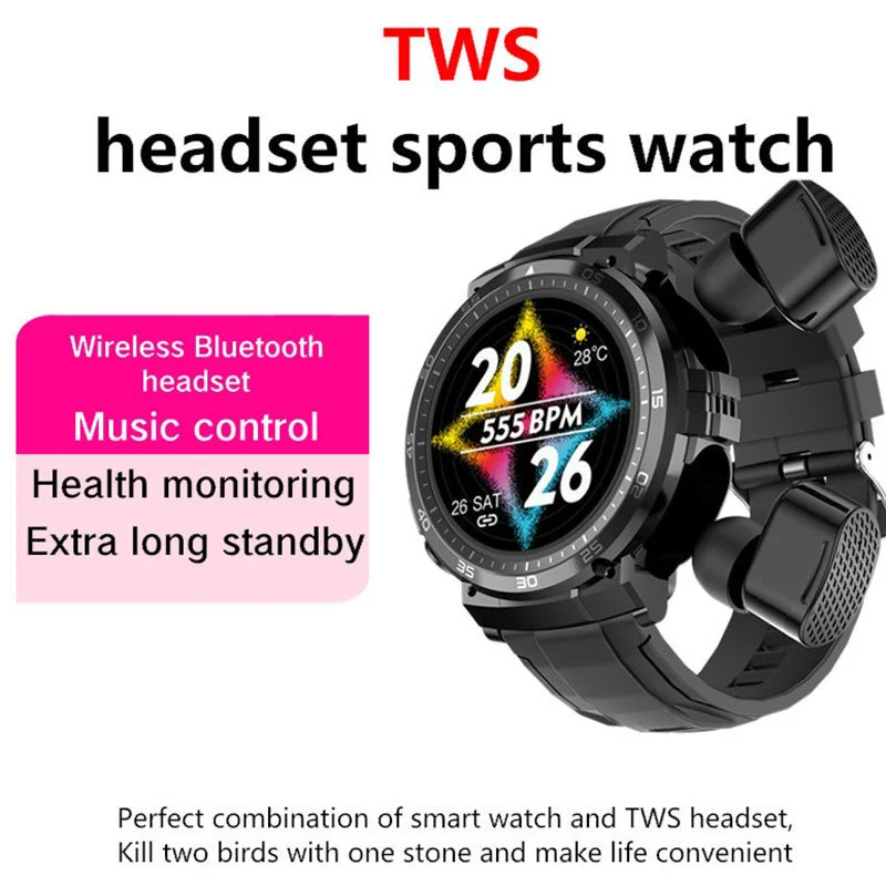 Noi M68 Ceas Inteligent 2 In 1 TWS Wireless Căști Stereo Muzică de Control Pavilioane 1.32 inch Bărbați Femei de Monitorizare a Sănătății Smartwatch2