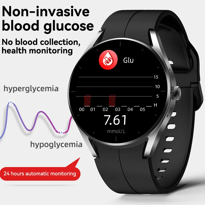 Noi Non-invazive de Glucoza din Sange Monitor ECG Ceas Inteligent Bărbați Femei apelare Bluetooth Smartwatch Sănătate Rata de Inima Ceasuri Inteligente Bărbați2