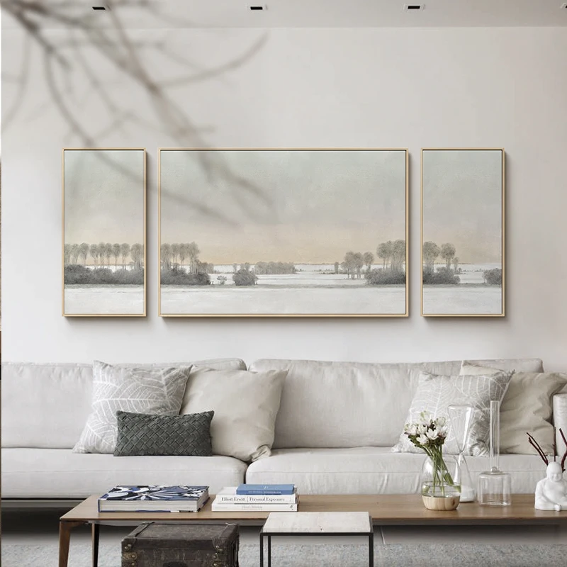 Nordic combinație living decor minimalist modern, canapea de fundal de perete pictura Japoneză banner murală2