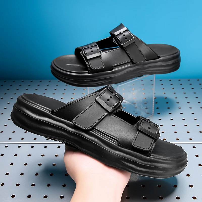 Noua Moda Simplu de Vară pentru Bărbați Papuci de casă în aer liber de Înaltă Calitate, EVA Sandale Confortabile Fund Gros Papuci de Culoare Solidă pentru Bărbați2