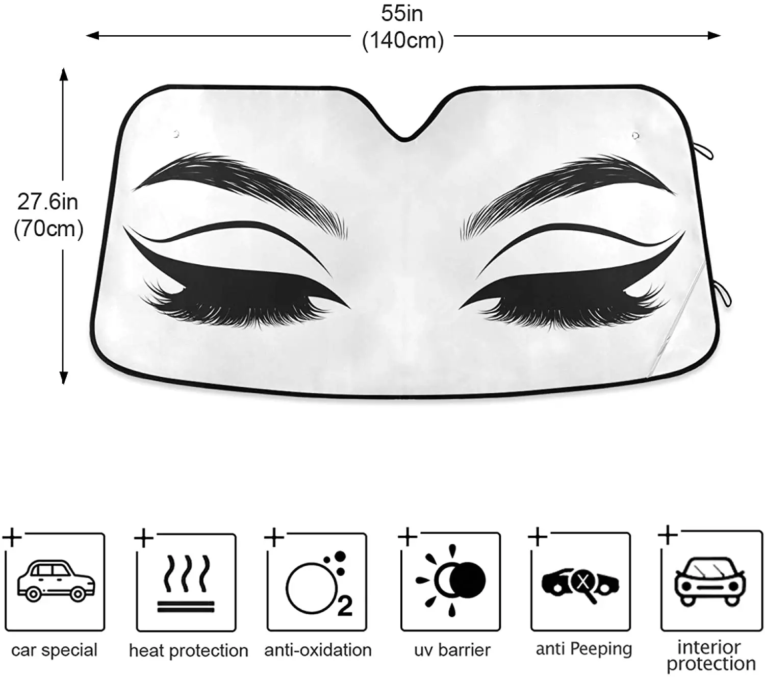Oarencol Auto Parasolar Femeie Ochii Gene Parbriz Auto Soare Pliabila Umbra Raze UV Parasolar Protector Să Păstreze2