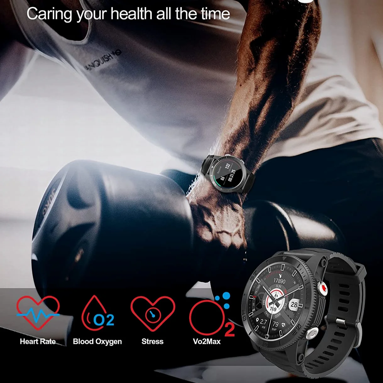Omul Ceas Barbati Nou Smartwatch Încheietura mâinii CR130 Femei Monitorizare Sport în aer liber 2023 Impermeabil Rata de Inima de Poziționare GPS, Busola Inteligent2
