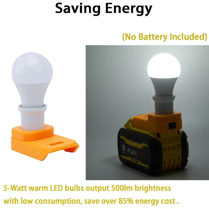 Pentru Dewalt 20V Baterie Li-ion Acumulator Portabil E27 Bec Lampa LED Pentru Interior Și în aer liber Lumina de Lucru (Nu includ baterie)2